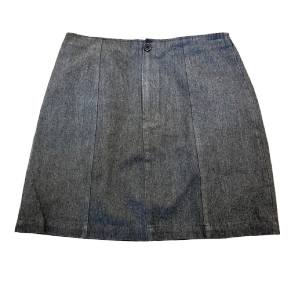 Vintage GAP Gray Mini Pleated Button Zip Skirt 90s Y2K Size 8 - Picture 1 of 5